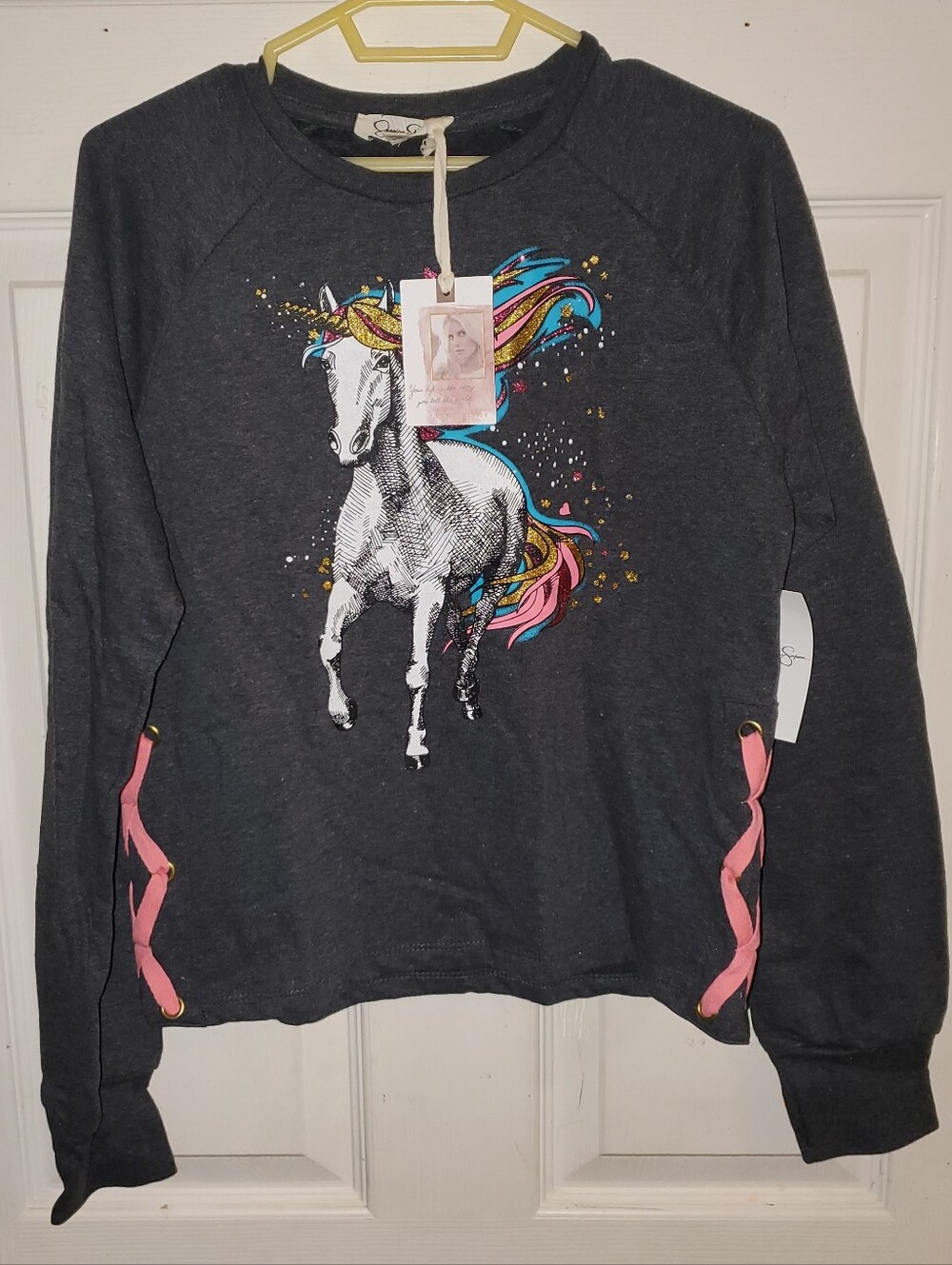 NWT Jessica Simpson Girls Unicorn Graphic Long Sleeve Sweatshirt
